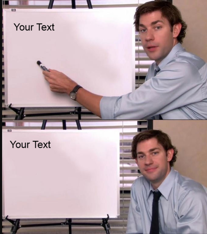Man presenting on a whiteboard with a template for customizable text