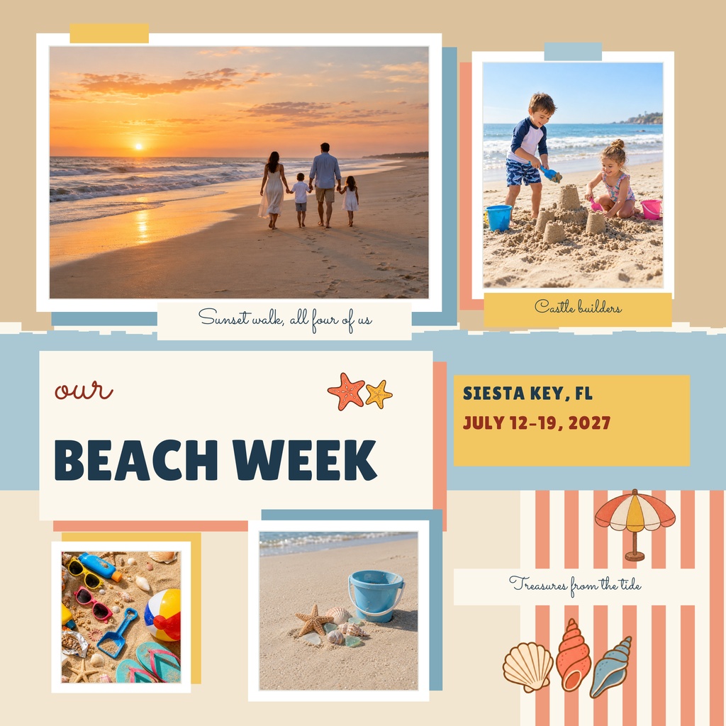 Preview for Our Beach Week Square Collage Template