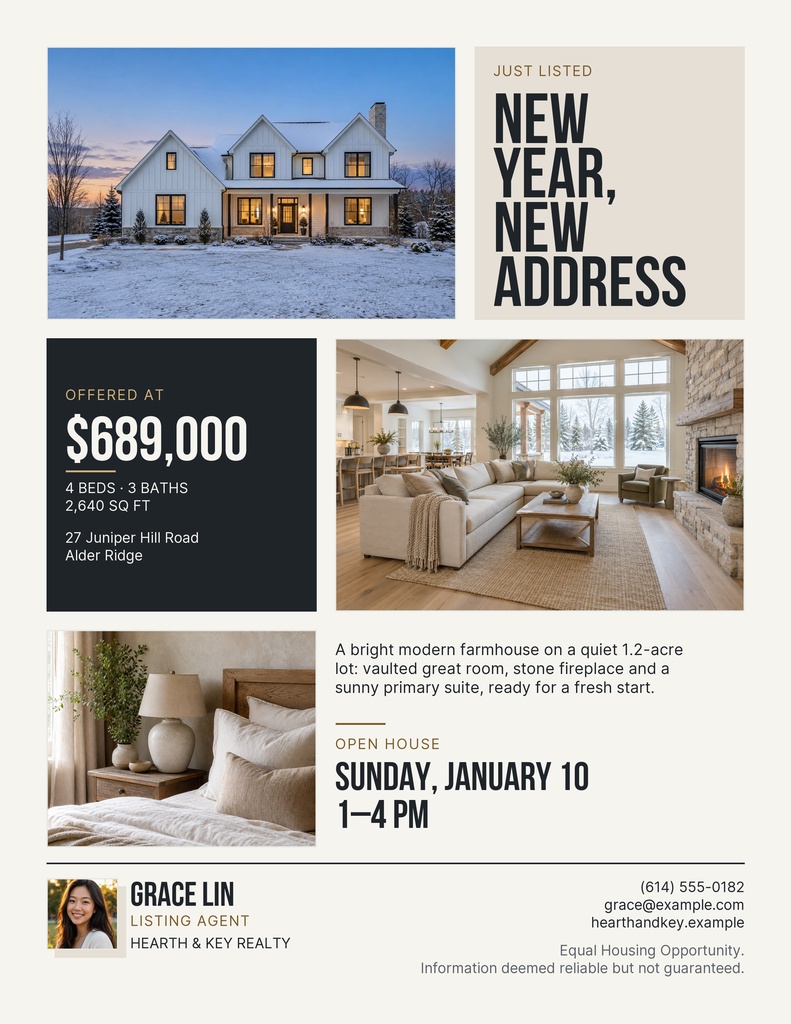 Preview for New Year, New Address Letter Flyer Template