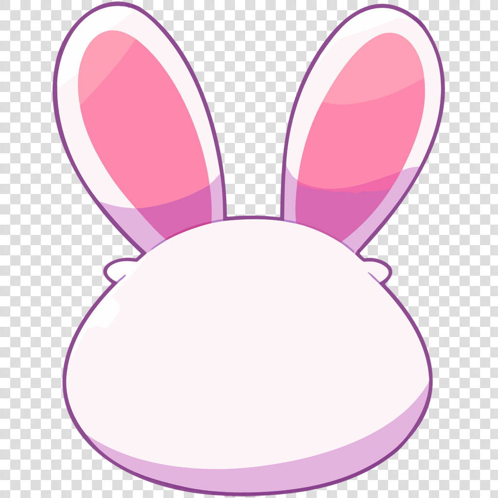 Cartoon head with pink bunny ears