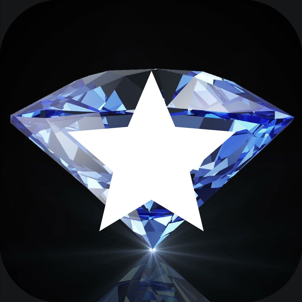 Diamond with a white star