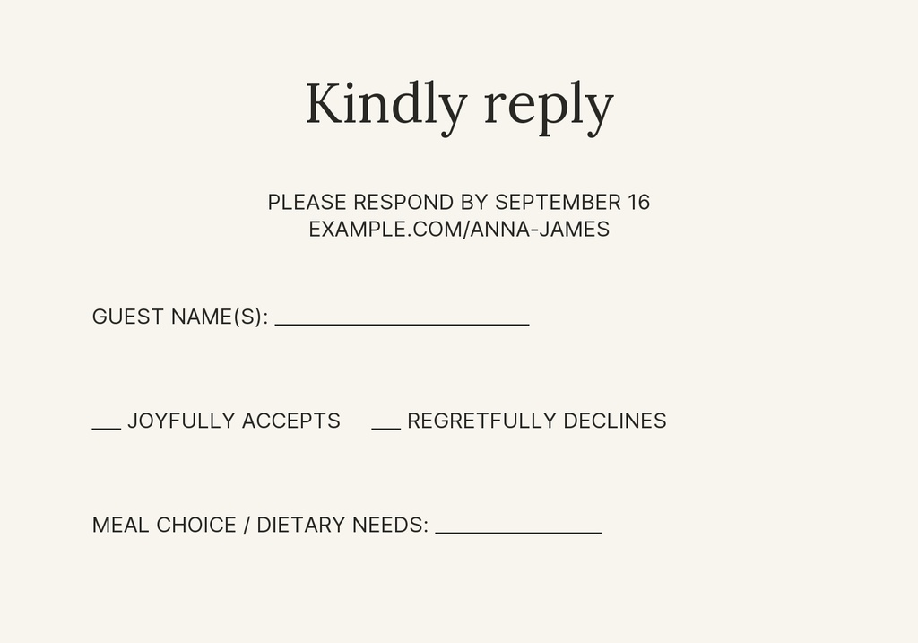 Preview for The Linen Room Wedding Rsvp Card Template