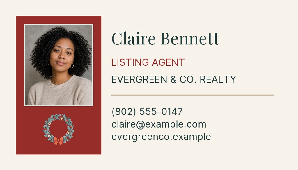 Preview for Home For The Holidays Listing Agent Contact Card Template
