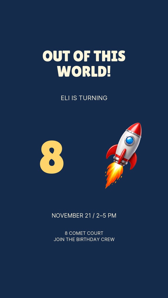 Preview for Eight Is Out Of This World Story Opener Template