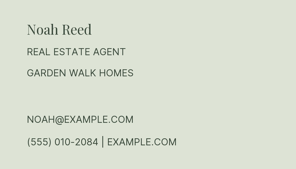 Preview for The Garden Apartment Agent Contact Card Template