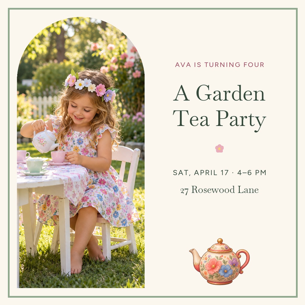 Preview for Garden Tea Party At Four Square Post Template