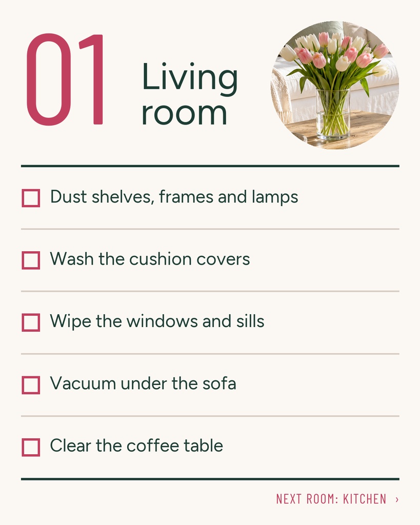 Preview for Spring Cleaning Checklist Carousel Detail Template