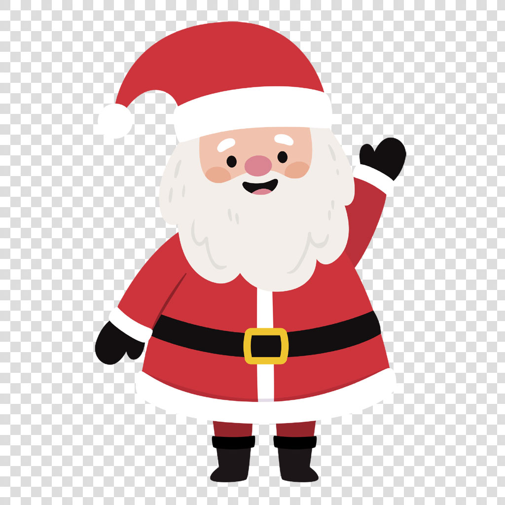 Cartoon Santa Claus waving