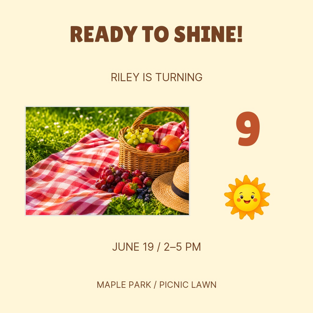Preview for Nine And Ready To Shine Square Post Template