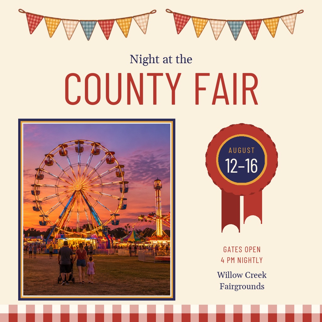 Preview for Night At The County Fair Square Post Template