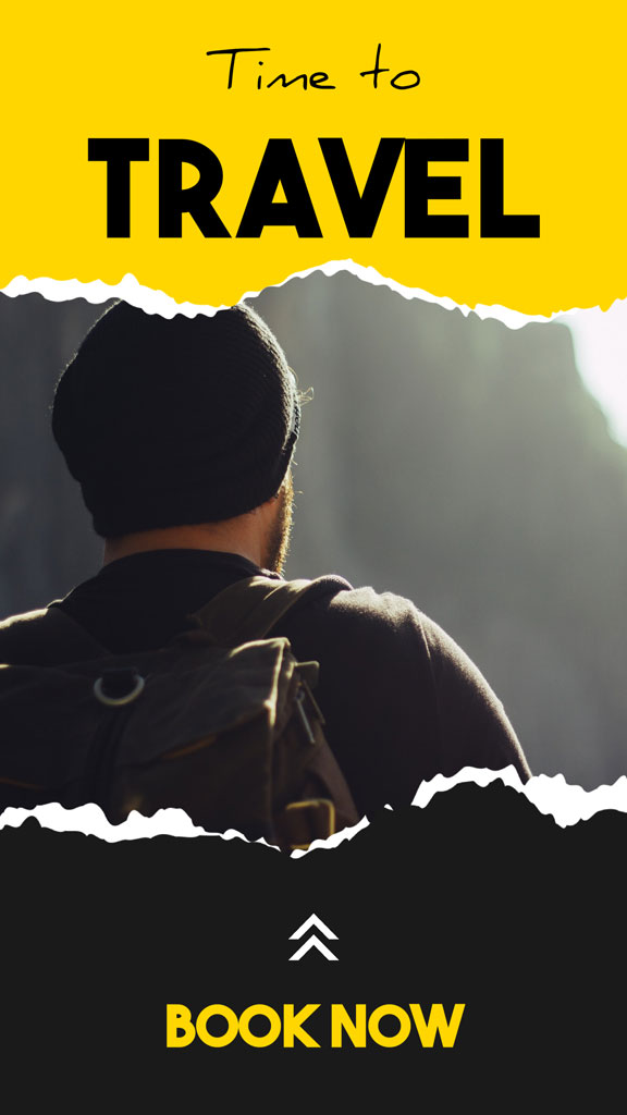 Man with backpack looking at mountains