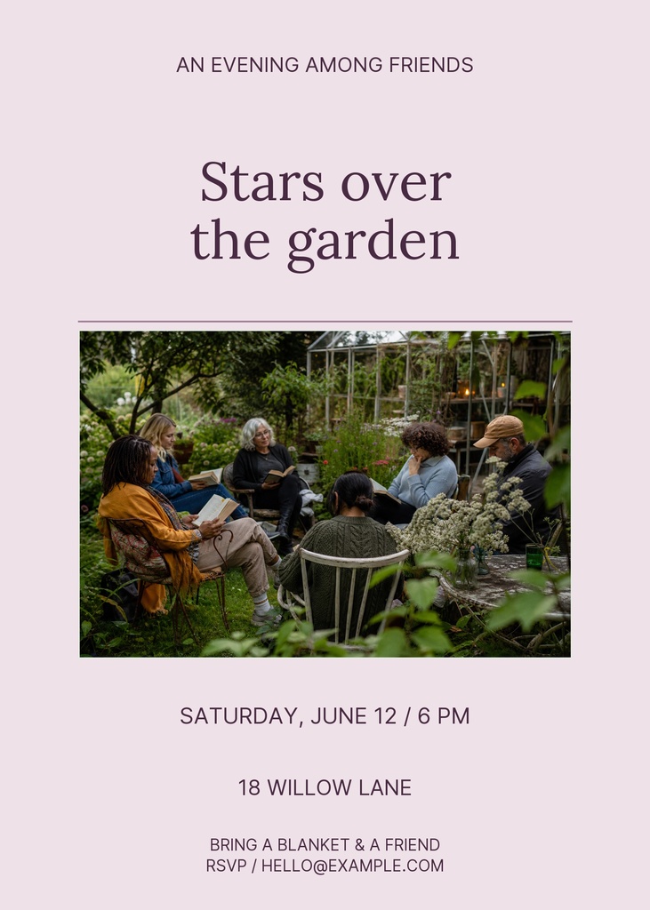 Preview for Stars Over The Garden 5 × 7 Invitation Template