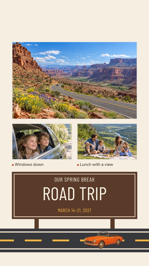 Preview for Our Spring Break Road Trip Story Opener Template