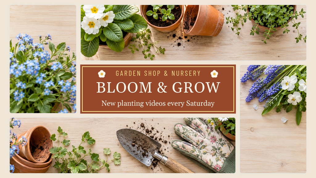 Preview for Bloom And Grow Garden Shop Youtube Banner Template
