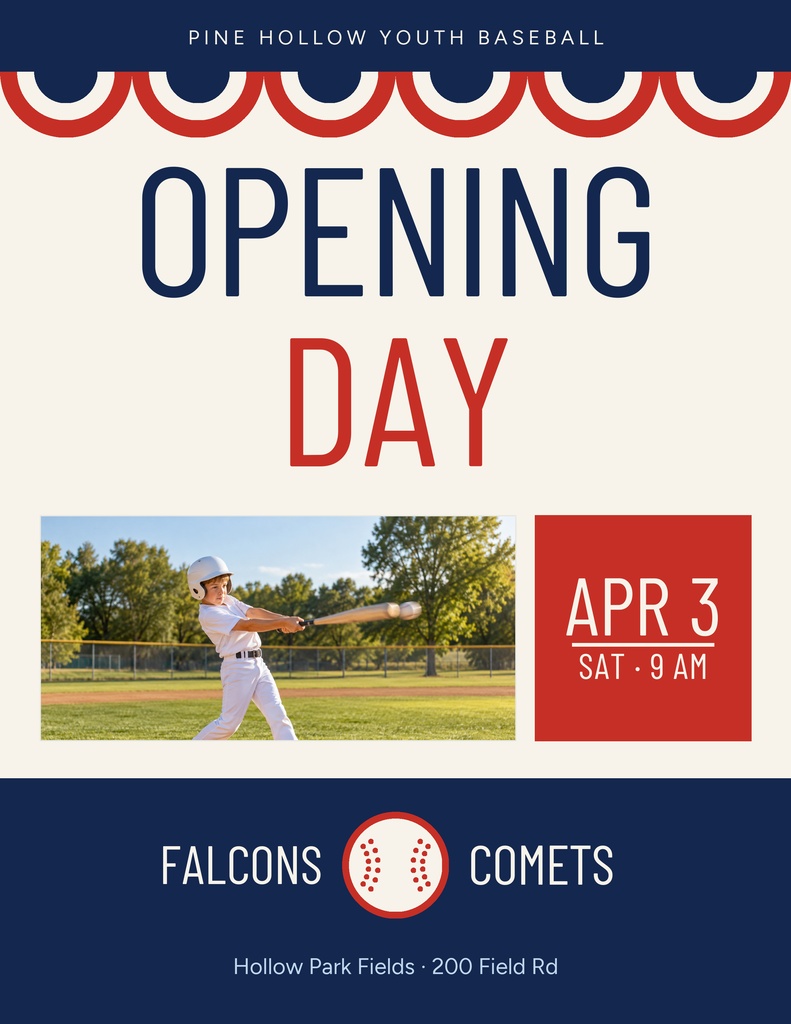 Preview for Little League Opening Day Letter Flyer Template