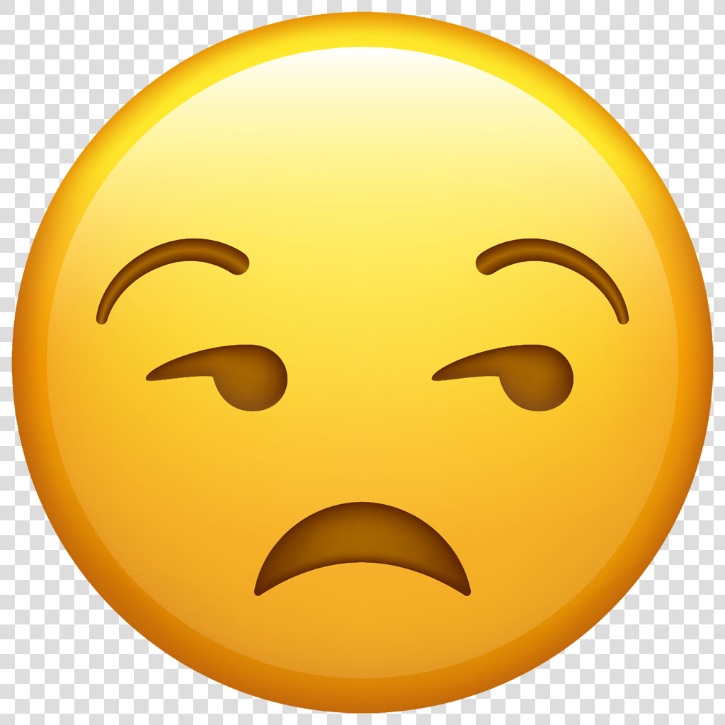 Disappointed face emoji with frowning mouth