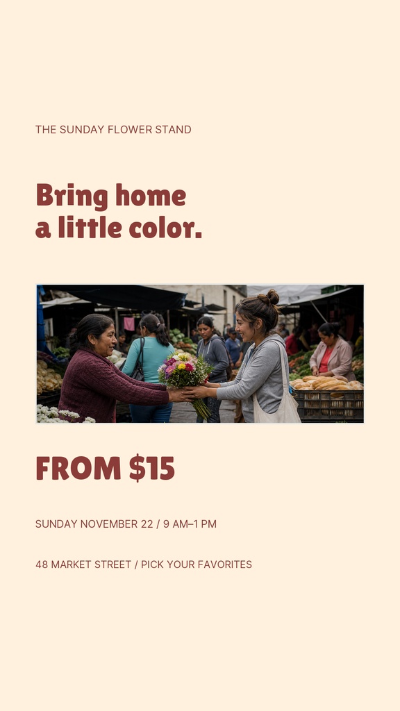 Preview for The Sunday Flower Stand Story Opener Template