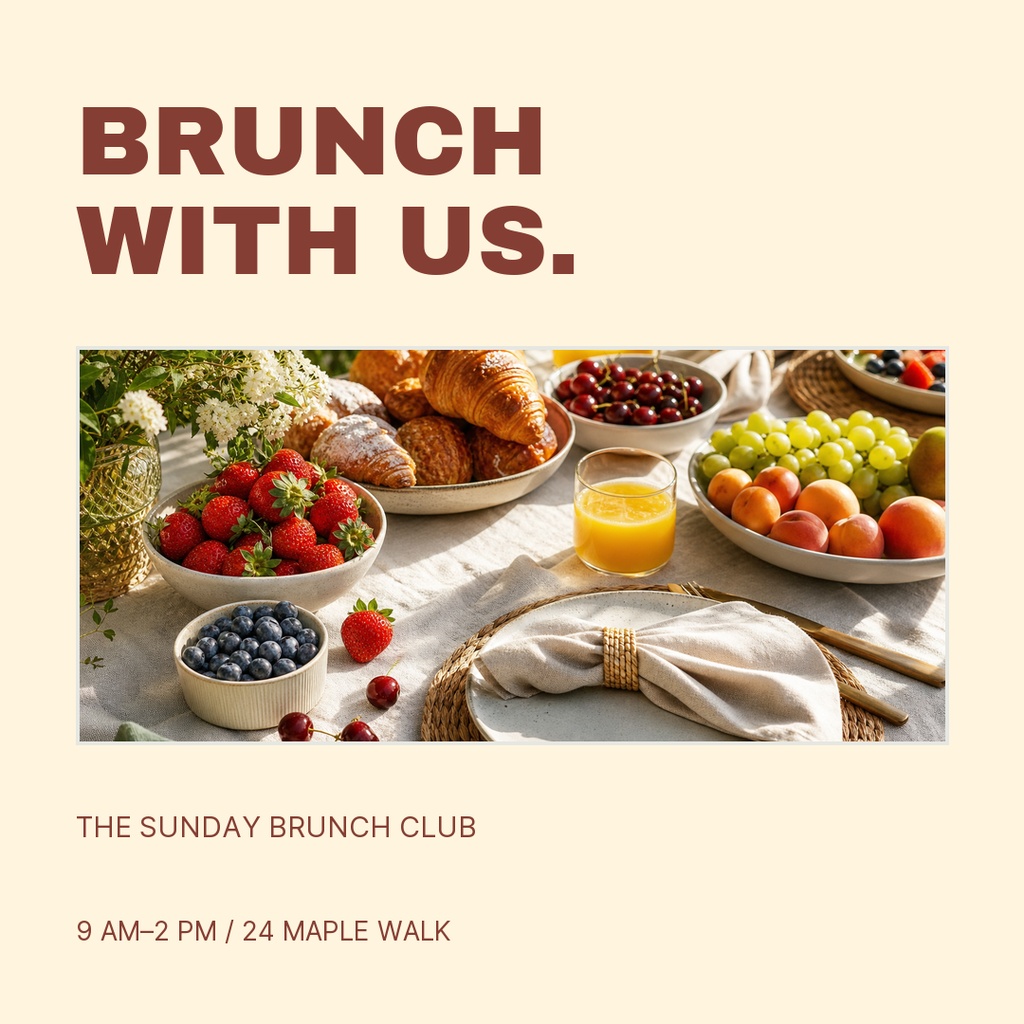 Preview for The Sunday Brunch Club Square Post Template