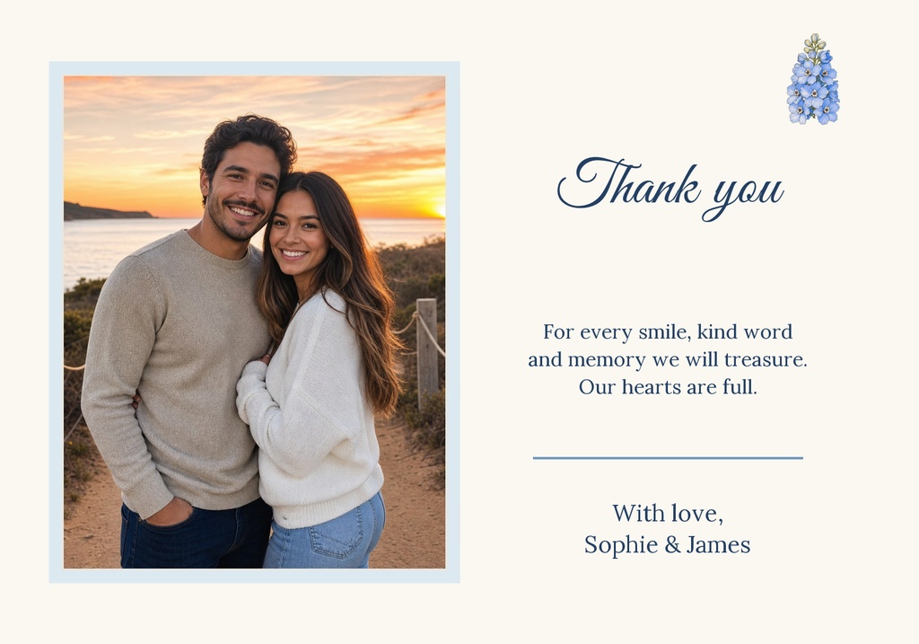 Preview for Something Blue Thank-you Card Template