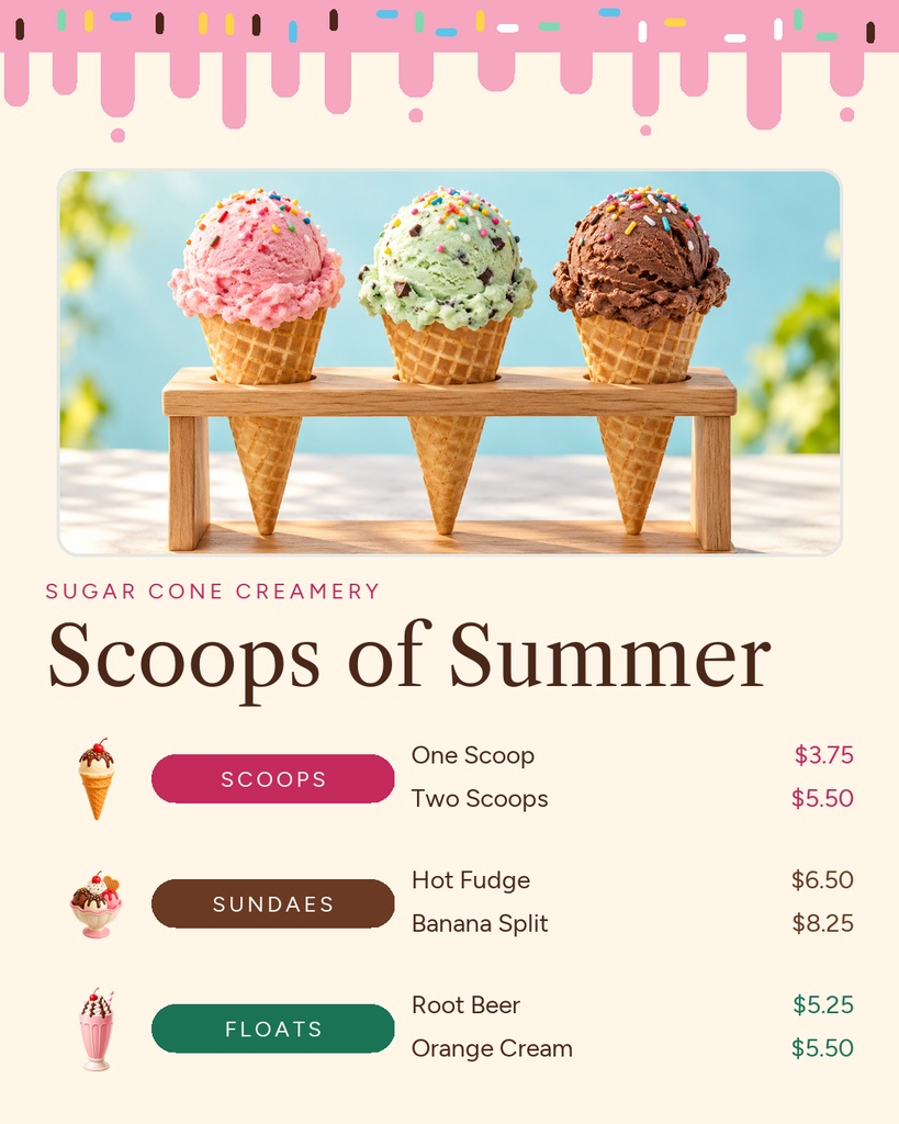 Preview for Scoops Of Summer Portrait Post Template