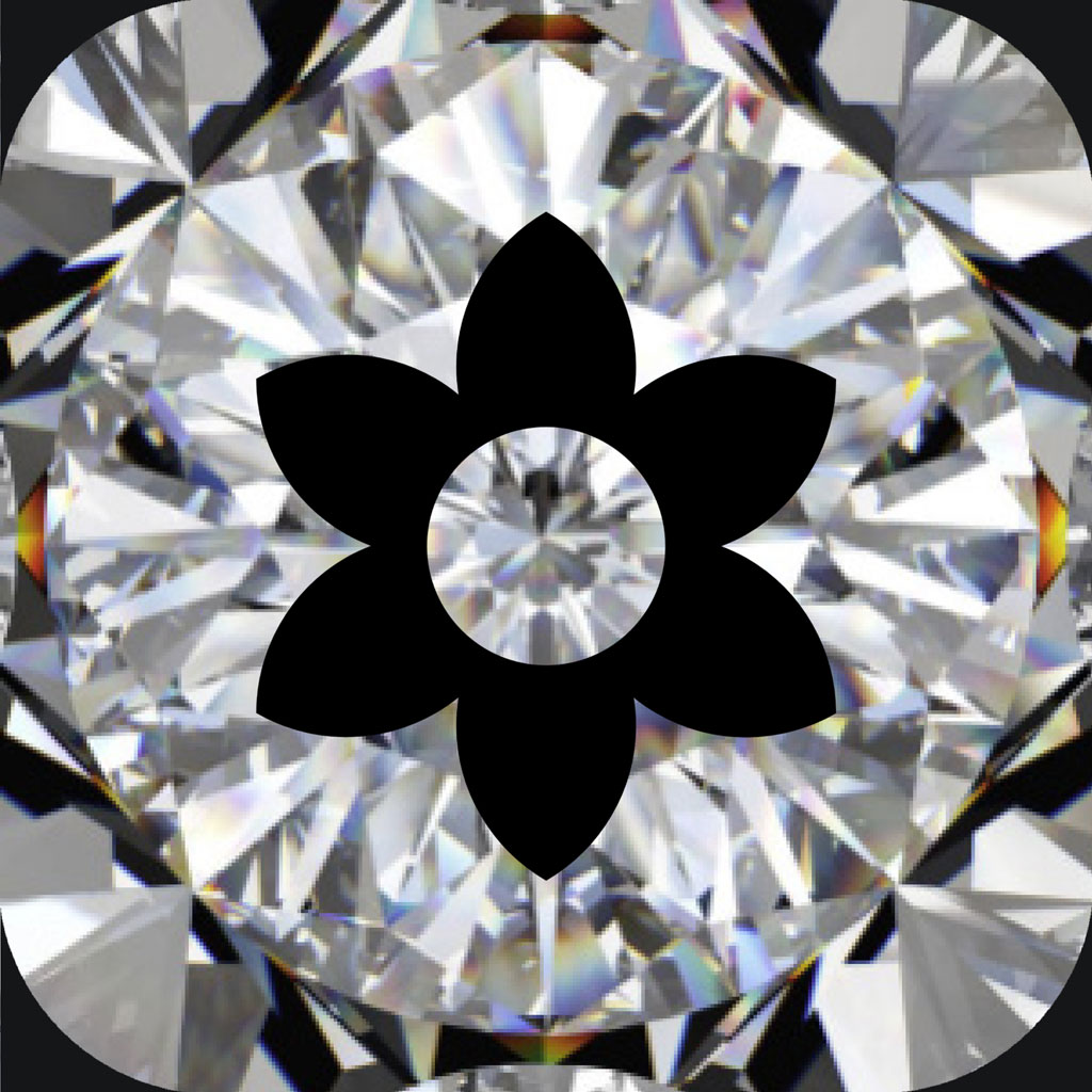Diamond with flower silhouette