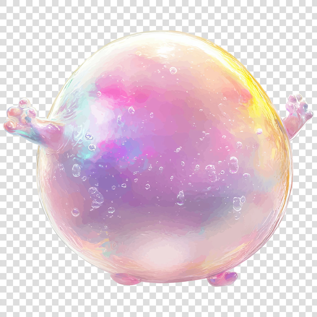 Iridescent stress ball with pastel colors and textured surface