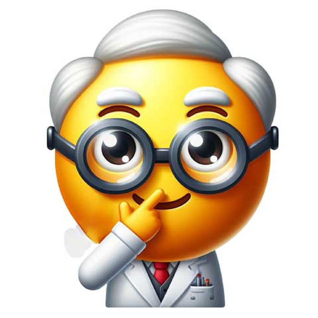 Cartoon scientist wearing goggles and lab coat holding test tubes with blue and purple liquids