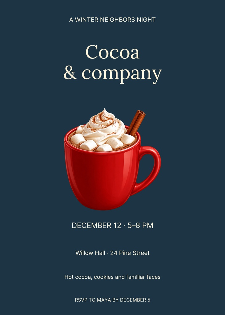 Preview for Cocoa And Company 5 × 7 Invitation Template