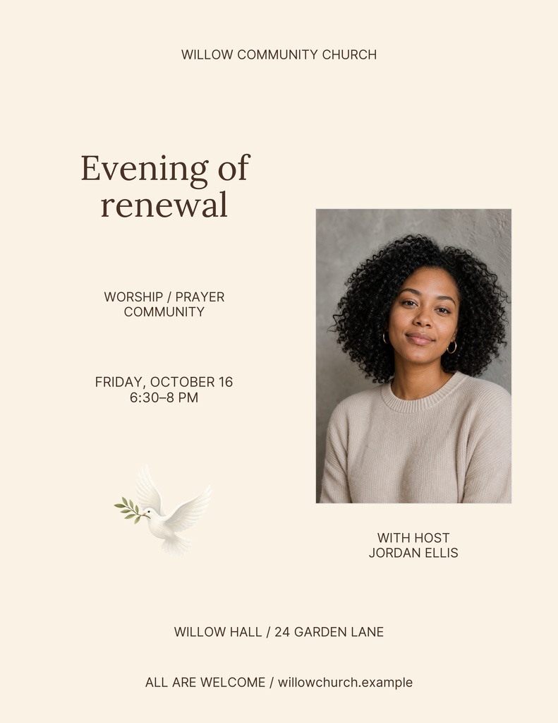 Preview for Evening Of Renewal Letter Flyer Template