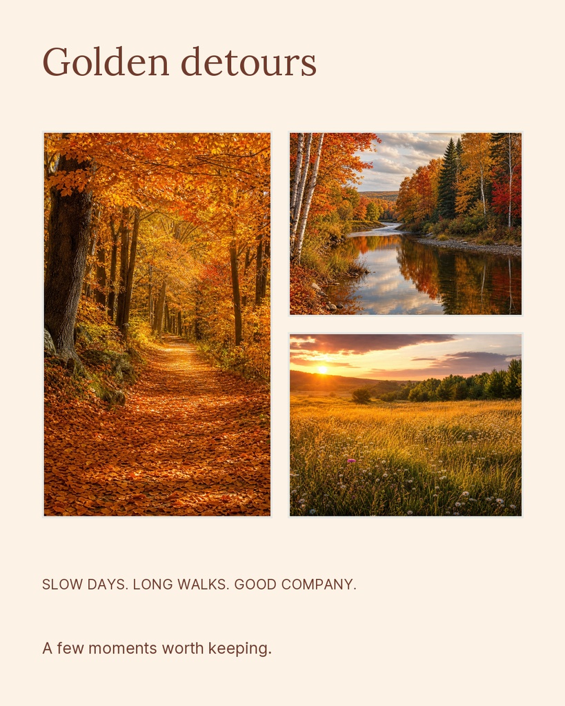 Preview for Golden Detours Portrait Collage Template