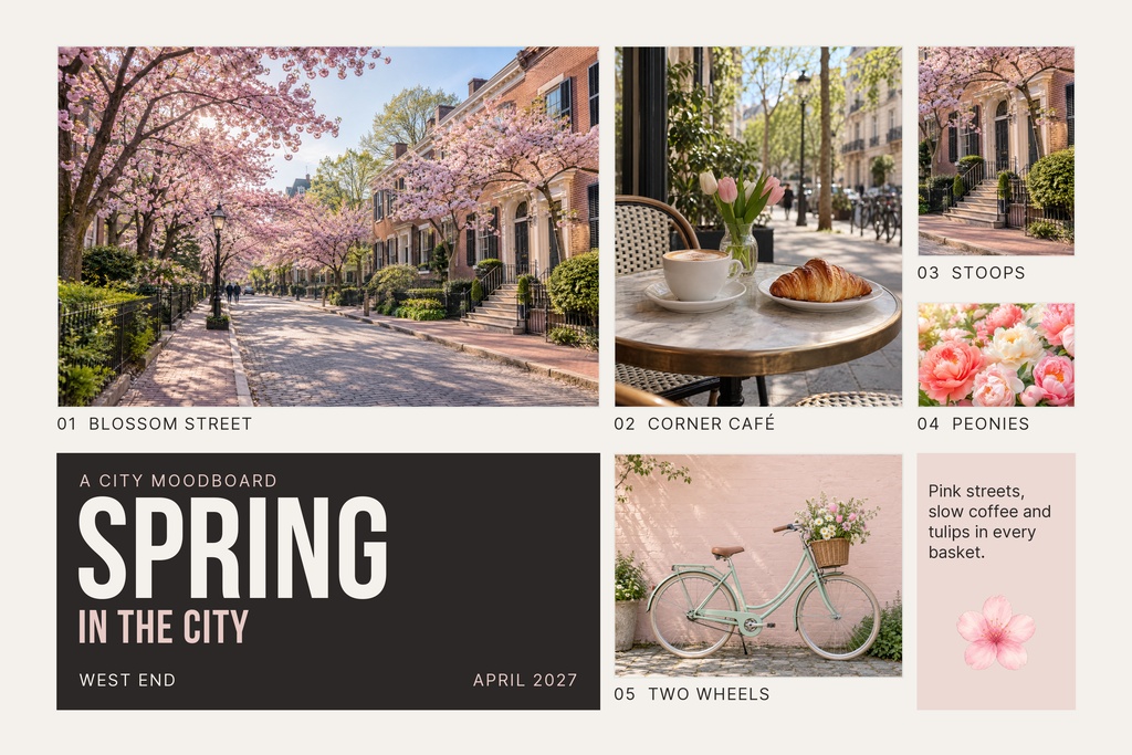 Preview for Spring In The City Landscape Collage Template