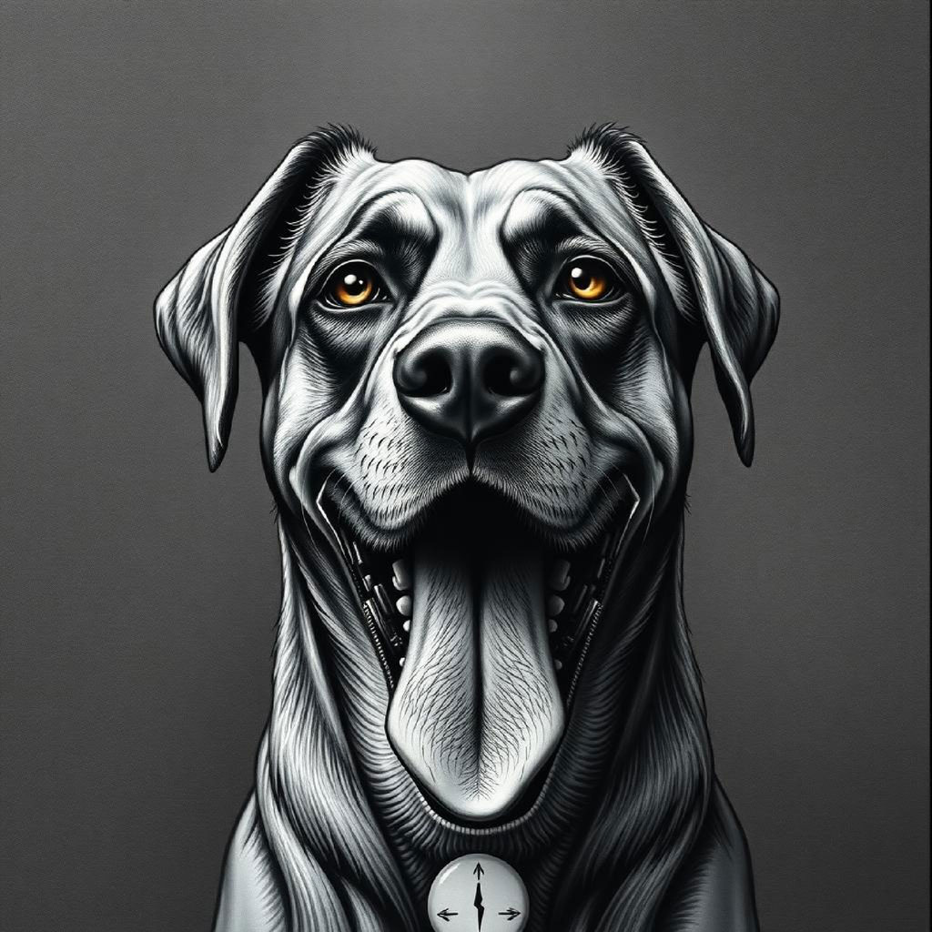 Black and white digital illustration of Medusa with snakes and flowers intertwined in her hair