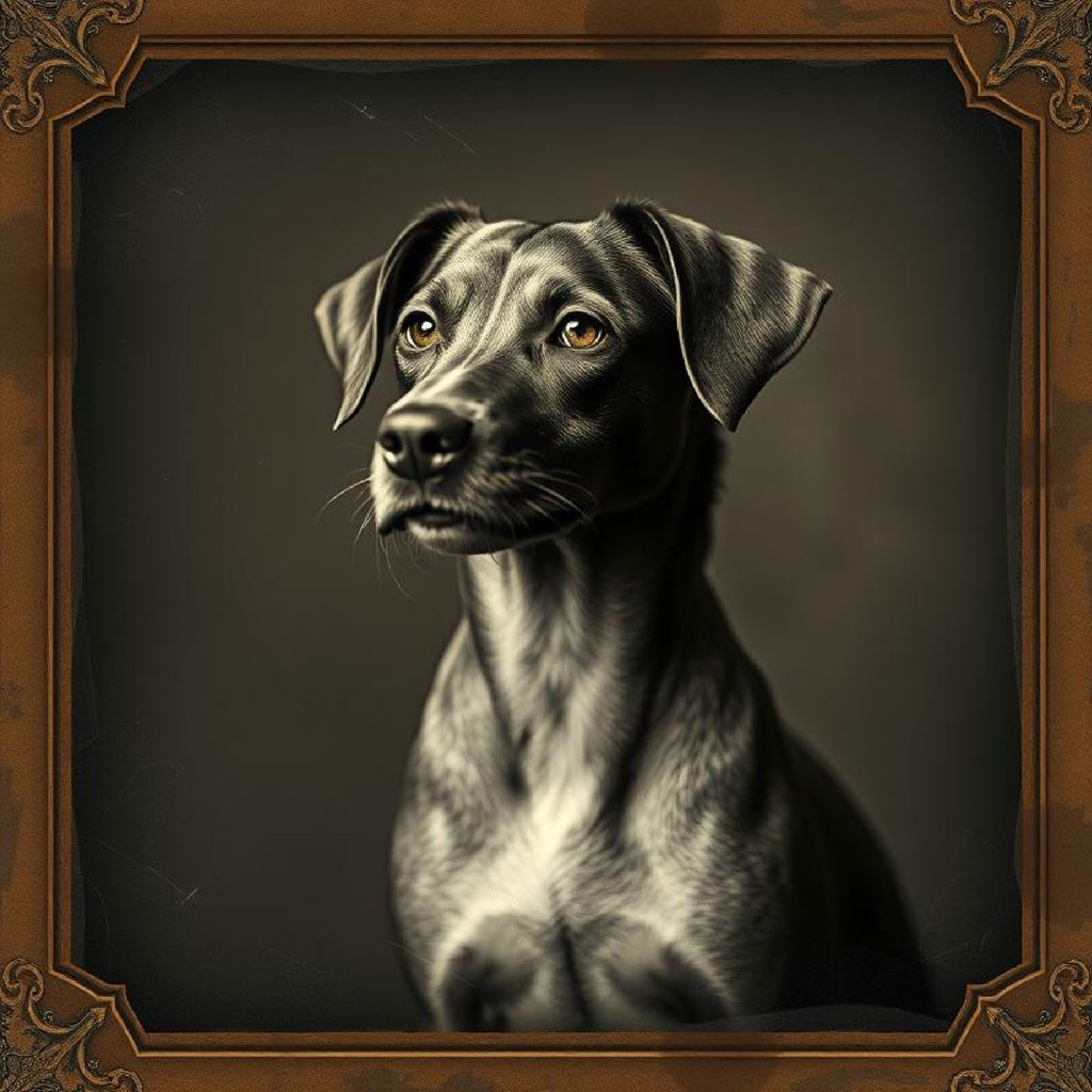 Black and white portrait of a woman in an ornate frame with floral decoration