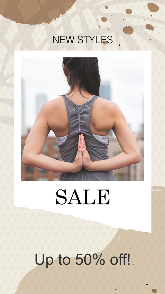 Woman in gray yoga outfit with hands behind her back