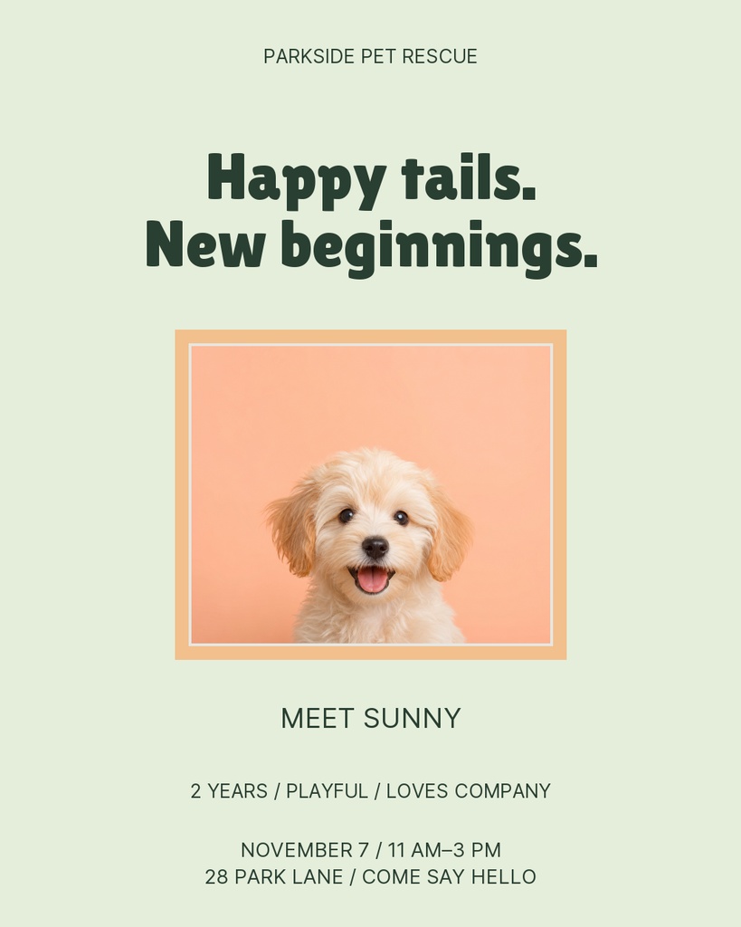 Preview for Happy Tails Adoption Day Portrait Post Template
