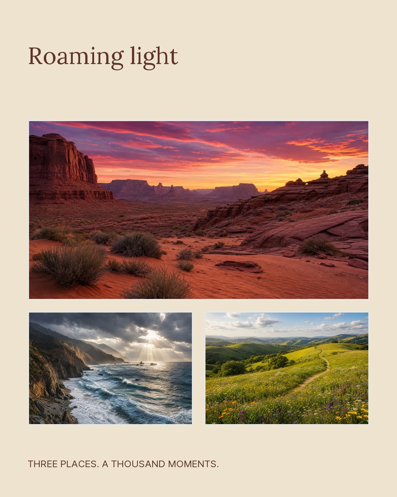 Preview for Roaming Light Portrait Collage Template