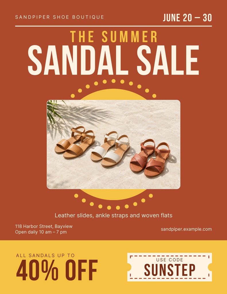 Preview for The Summer Sandal Sale Letter Flyer Template