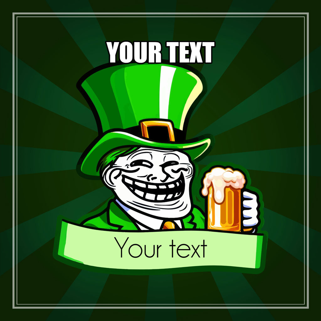 Troll leprechaun holding a beer mug