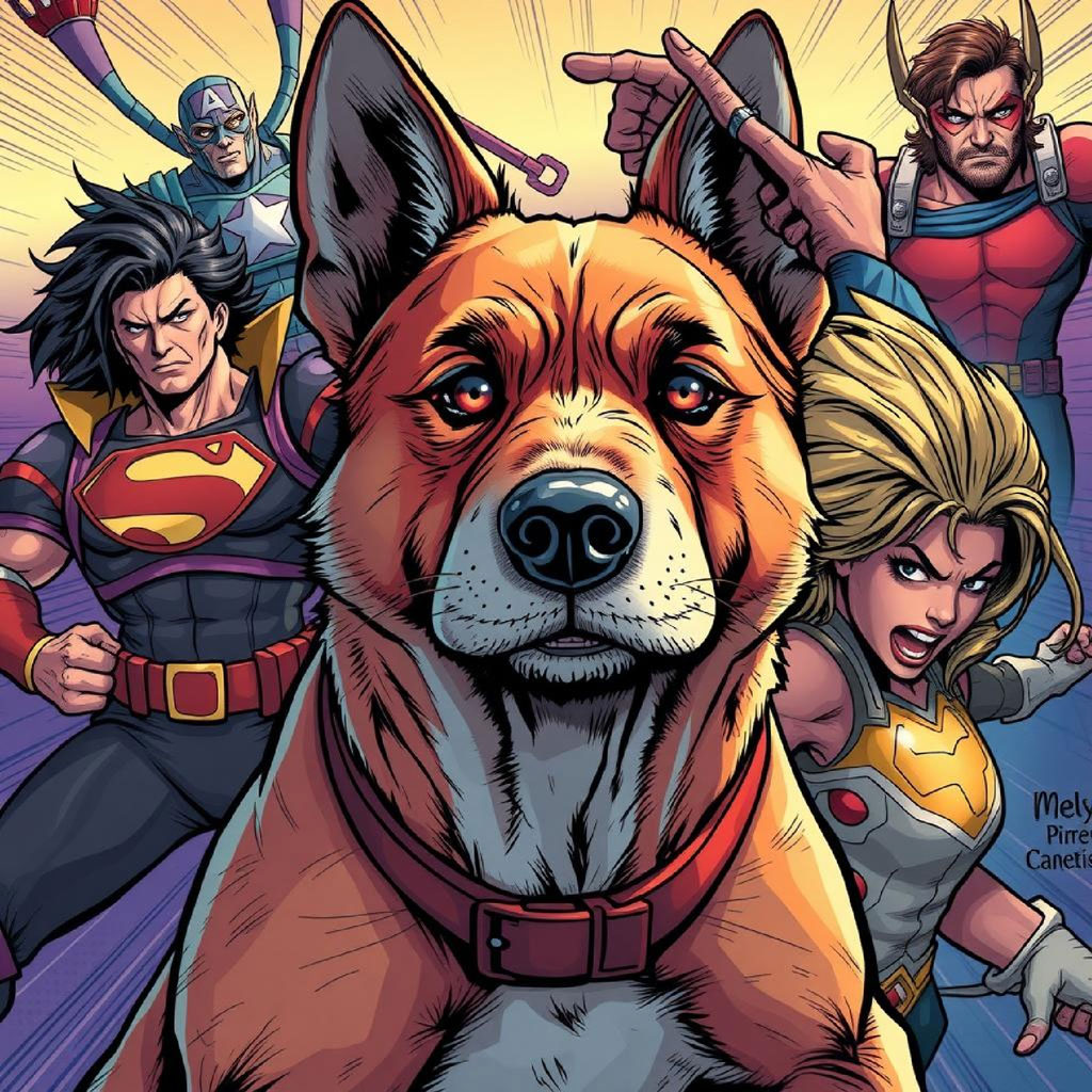 A group of cartoon superheroes with various powers and costumes, ready for action.