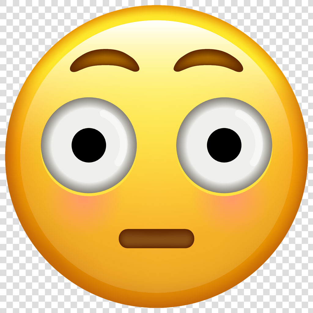 A surprised yellow emoji face