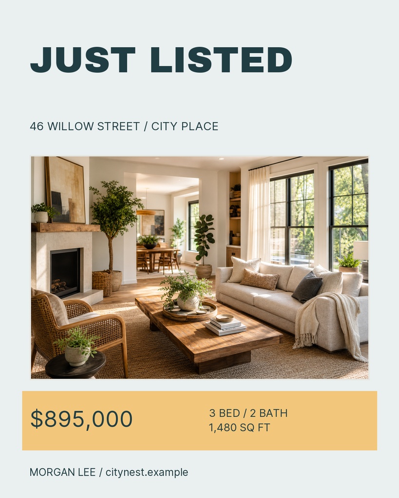 Preview for City Nest Listing Portrait Post Template