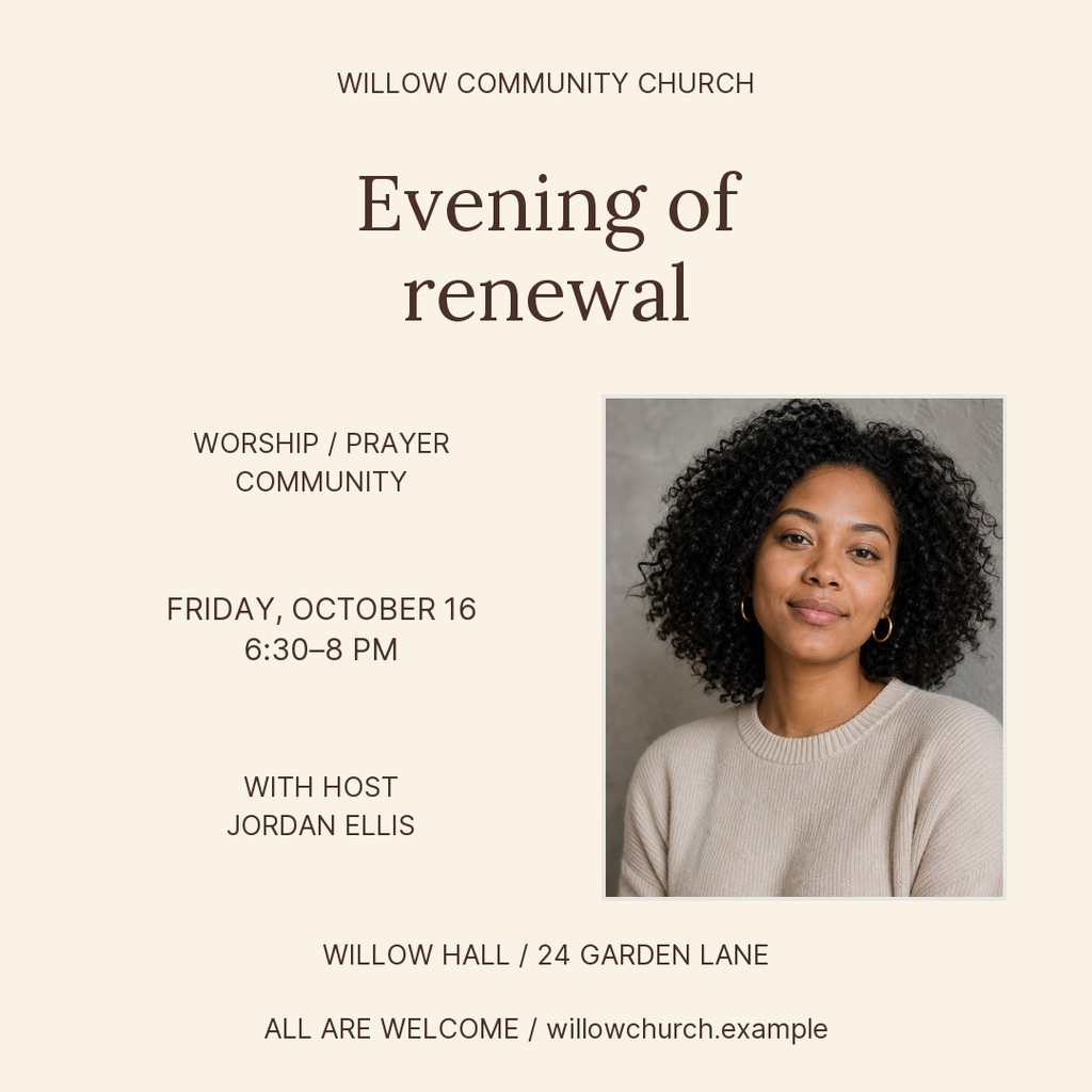 Preview for Evening Of Renewal Square Post Template