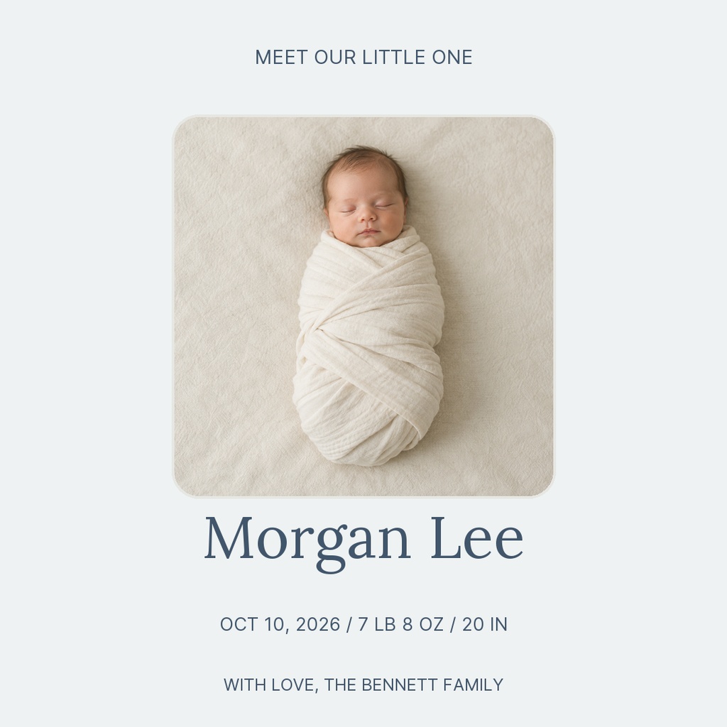 Preview for Meet Our Little Morgan Square Post Template