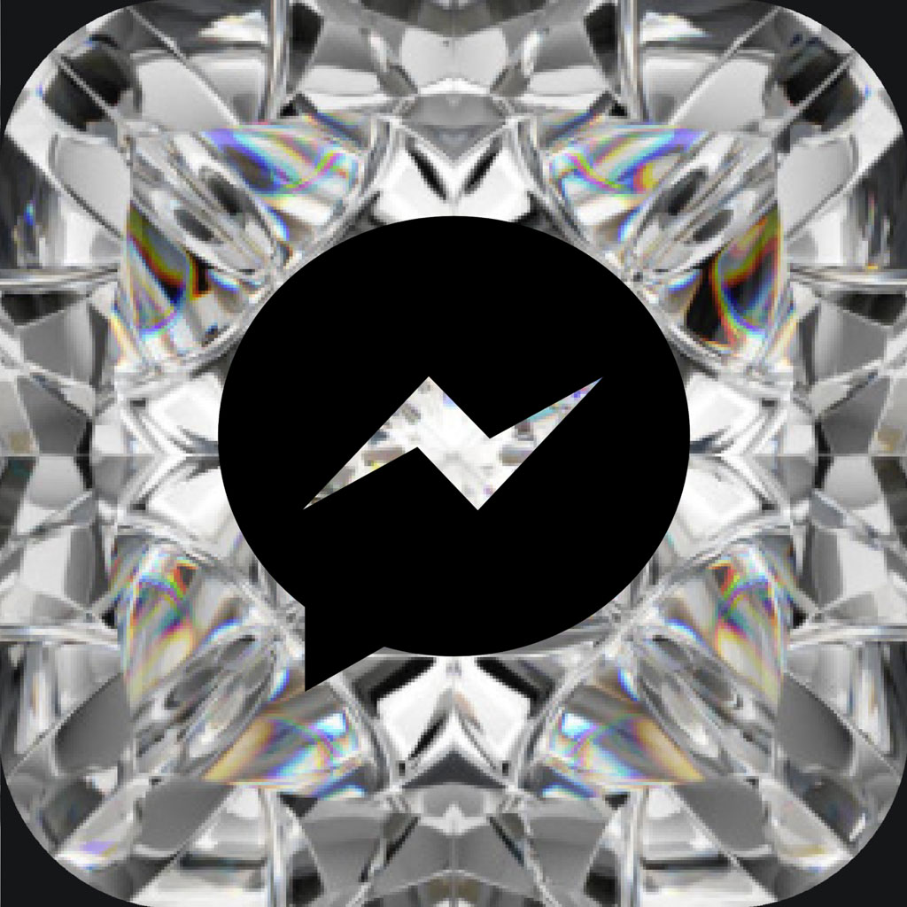 Messenger app icon on a diamond background