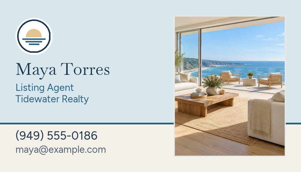 Preview for Ocean-view Condo Open House Agent Contact Card Template