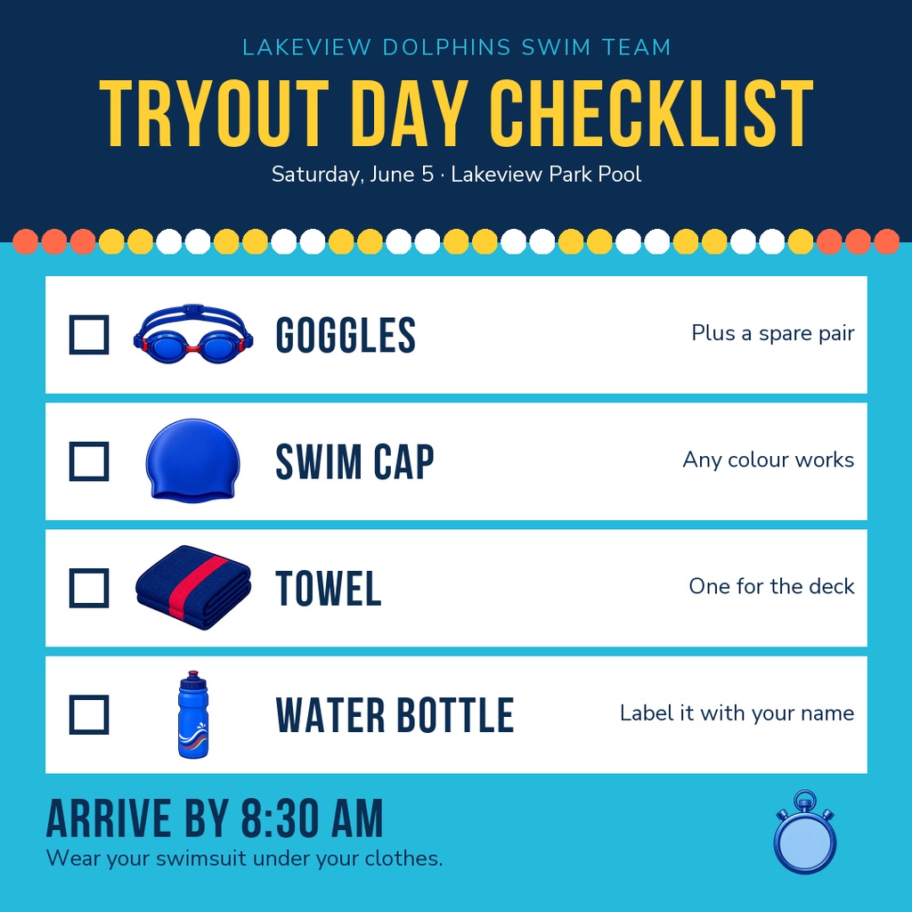 Preview for Summer Swim Team Tryouts Score Post Template