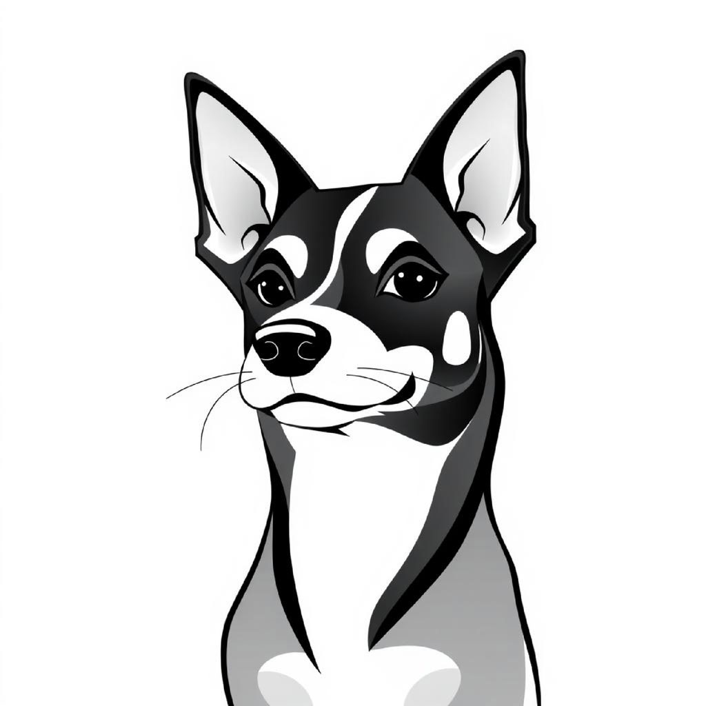 Illustration of a man with brown hair and a black suit jacket