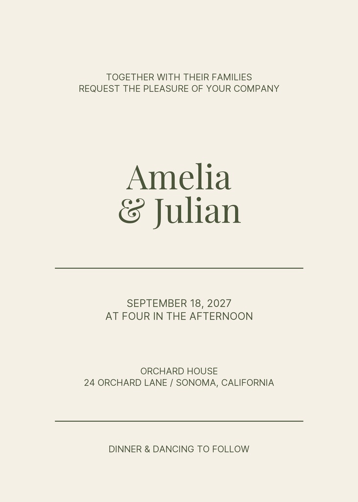 Preview for Orchard House Wedding 5 × 7 Invitation Template
