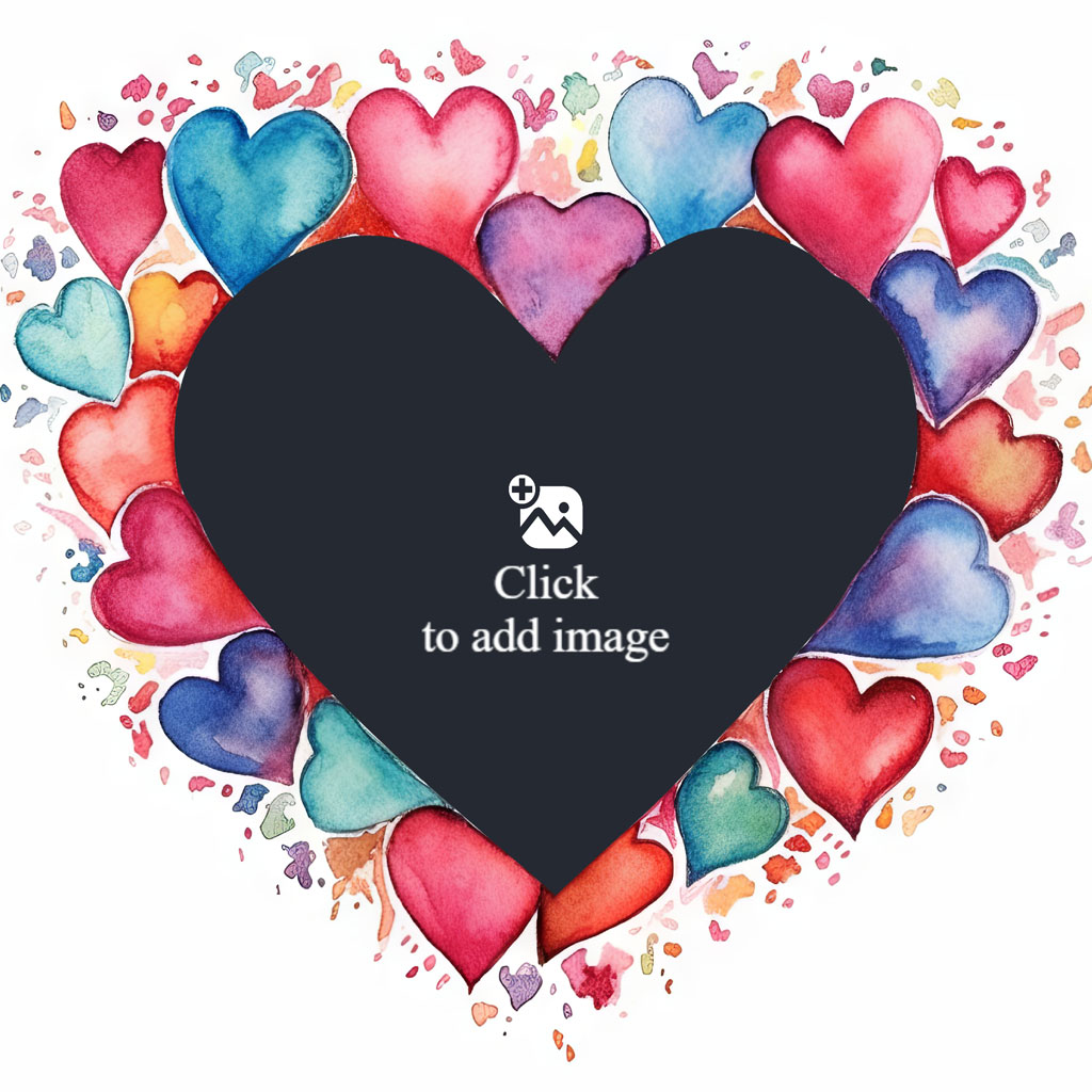 Black heart surrounded by colorful hearts