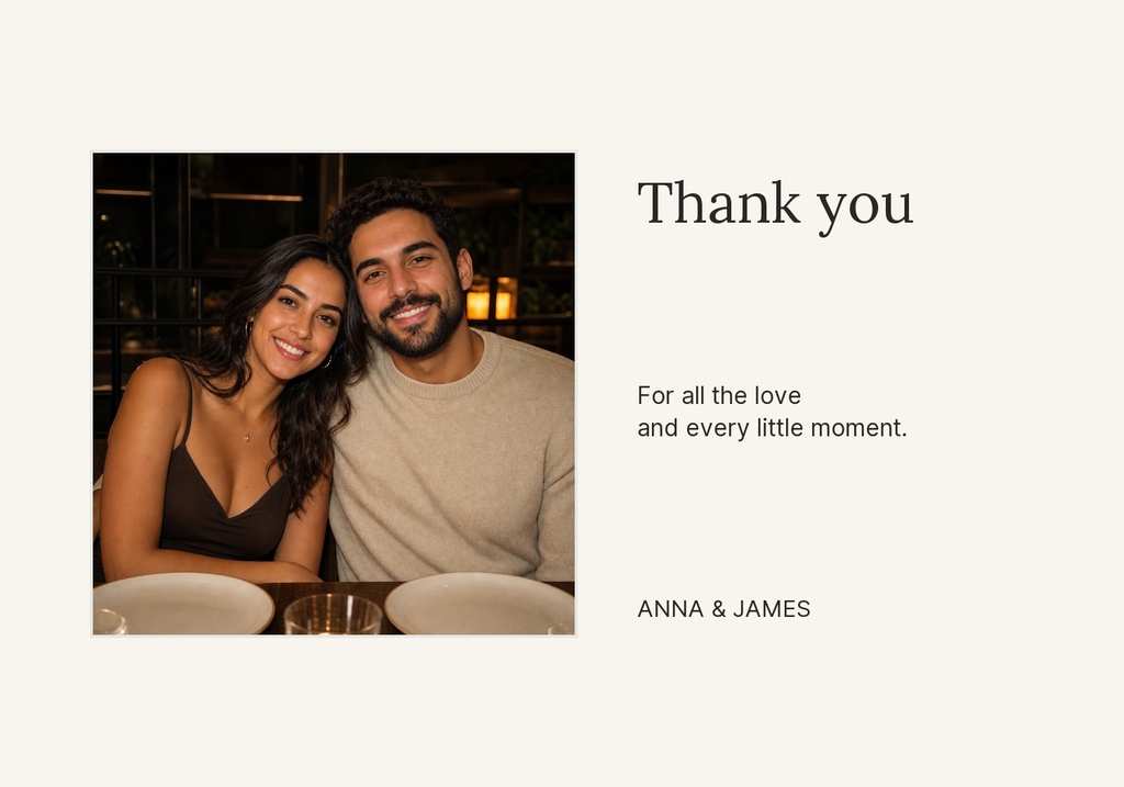Preview for The Linen Room Wedding Thank-you Card Template